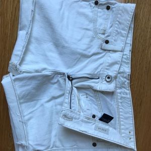 Madewell Raw Hem White Jean Shorts